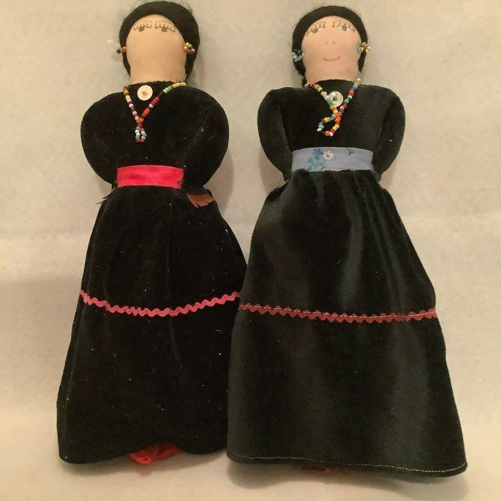 Handcrafted Black Dolls with Colorful Accents